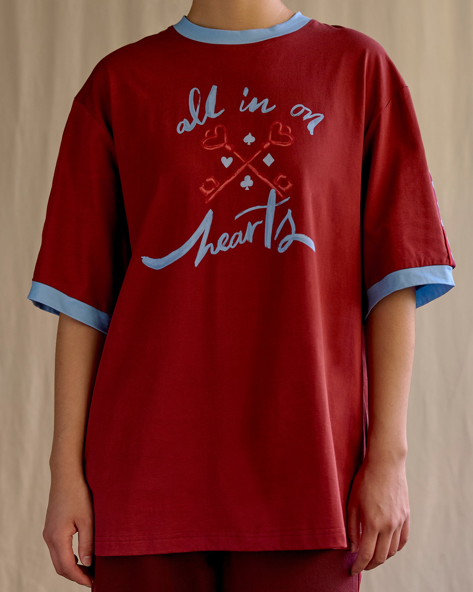 All in on Hearts - Oversized Tee