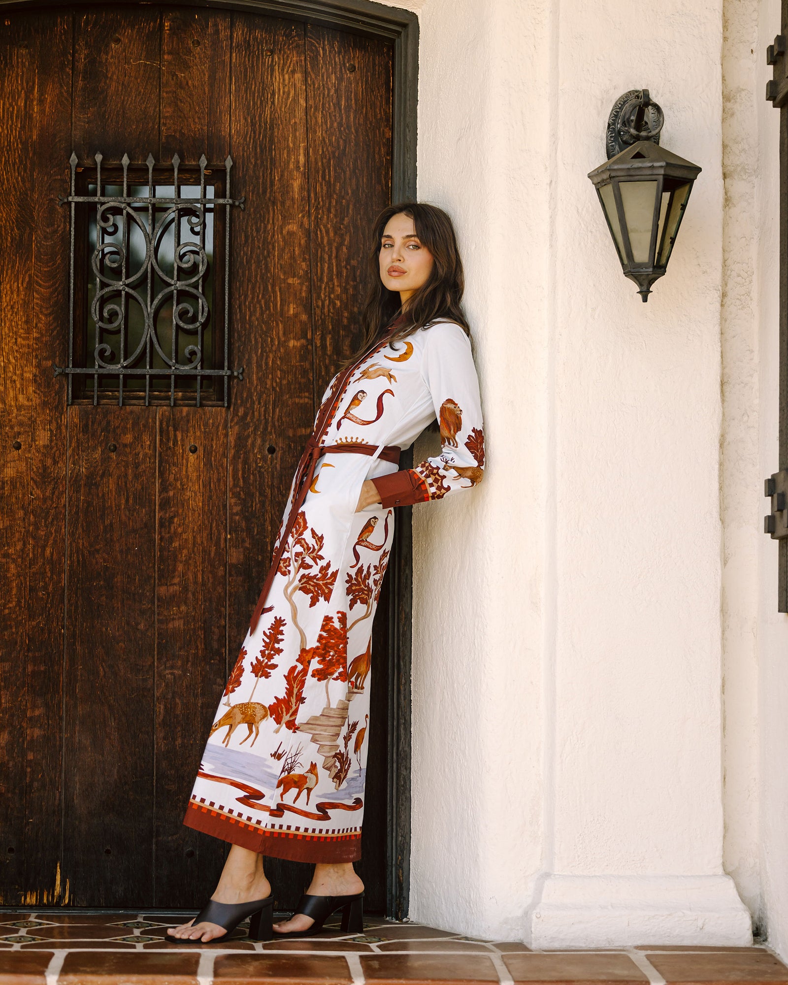 Moon Court - Long Sleeve Maxi Shirt Dress
