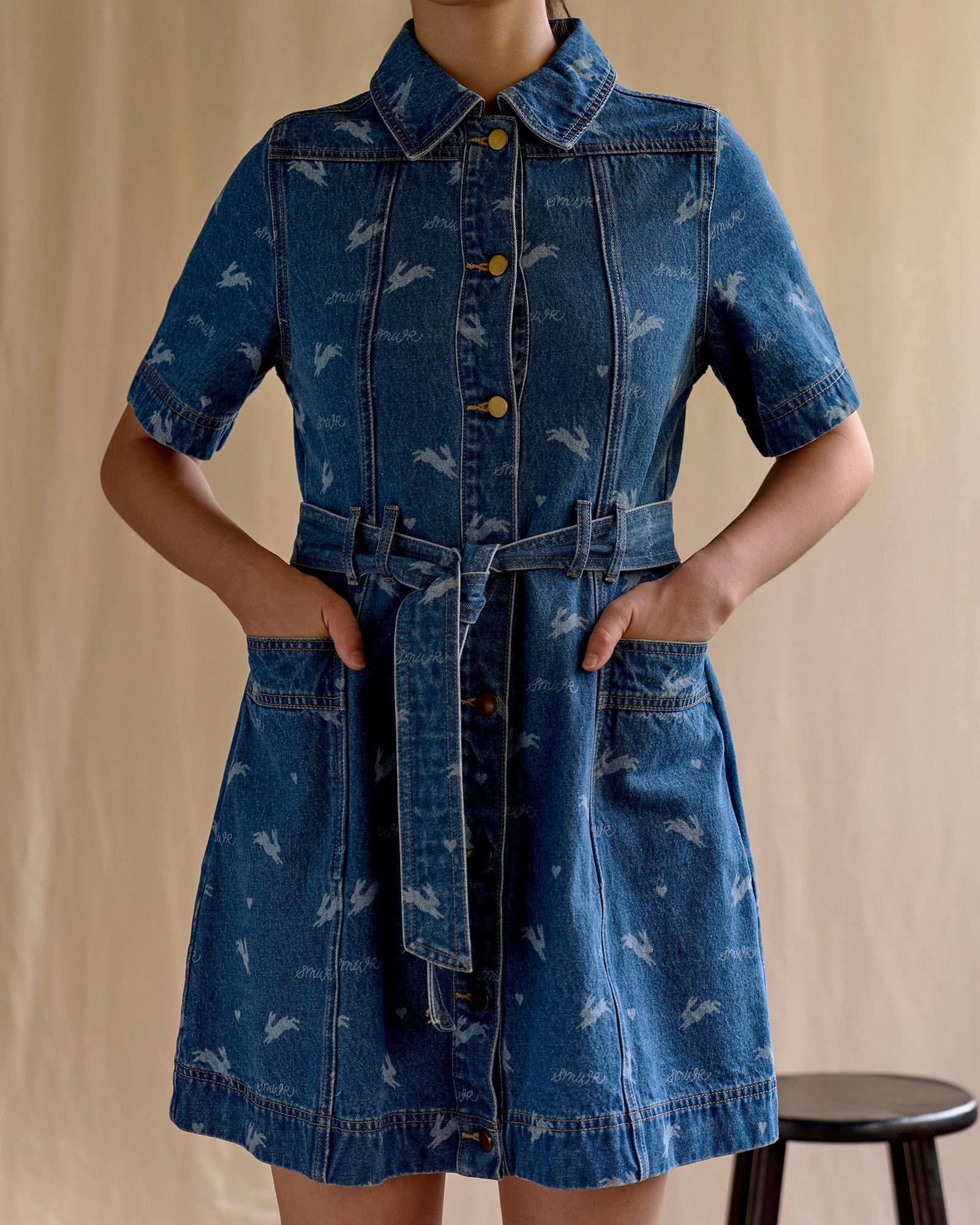 Royal Match - Denim Mini Dress