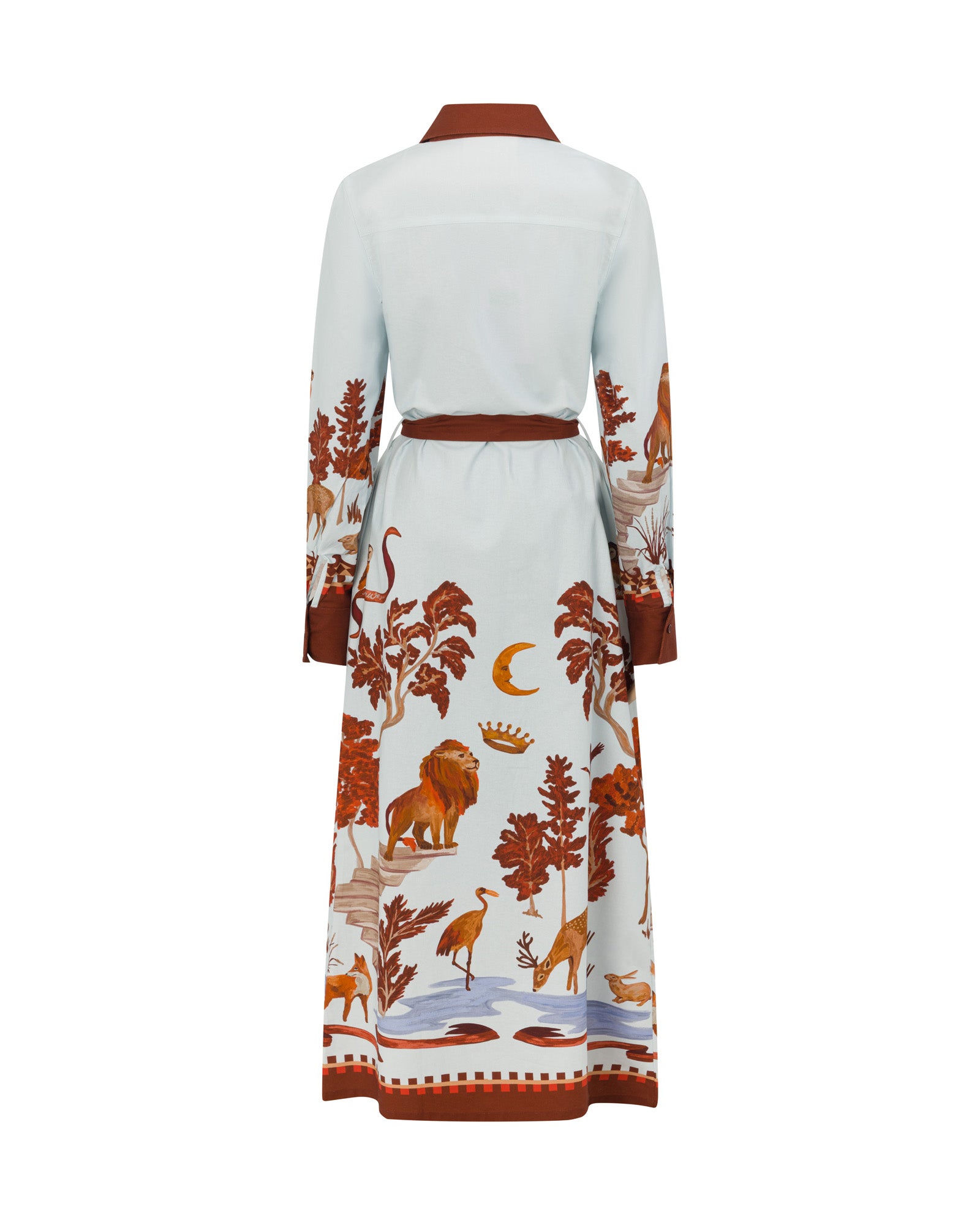 Moon Court - Long Sleeve Maxi Shirt Dress