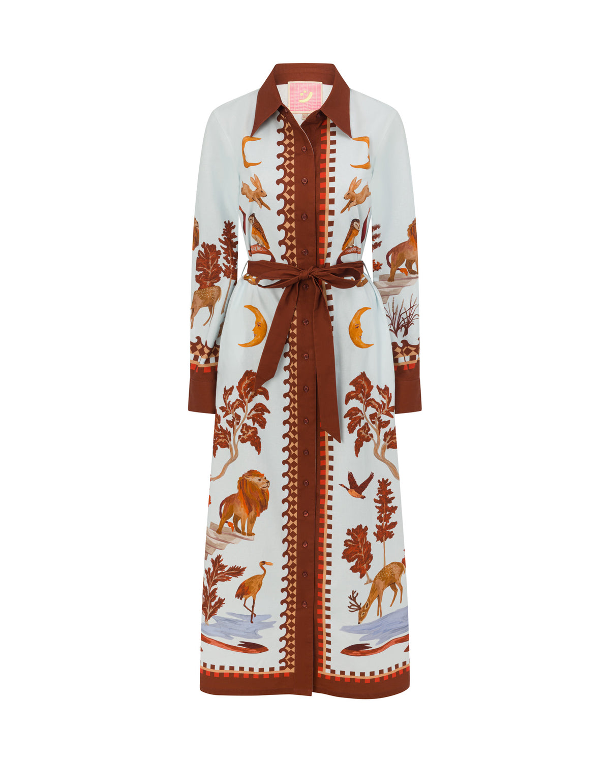 Moon Court - Long Sleeve Maxi Shirt Dress