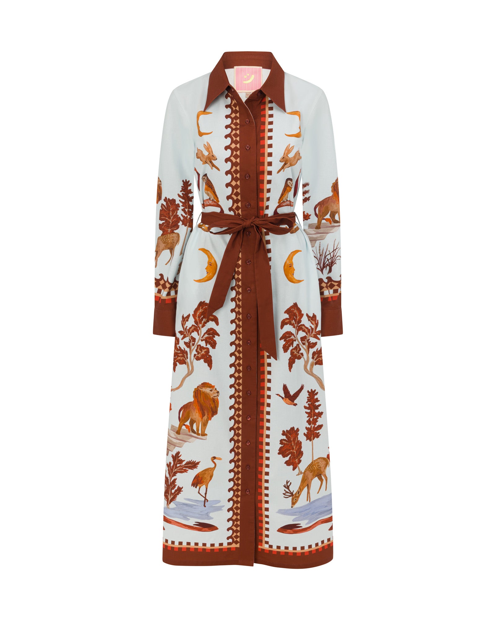 Moon Court - Long Sleeve Maxi Shirt Dress